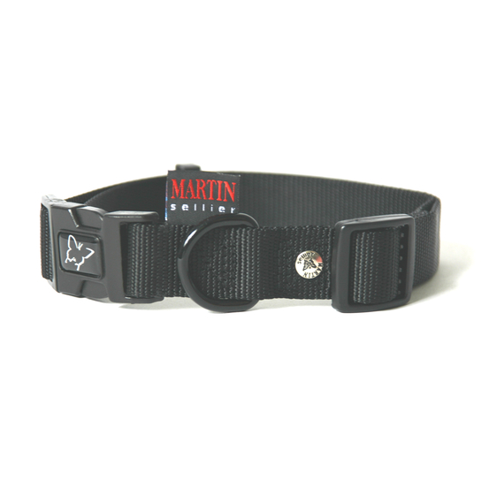 Collier réglable nylon uni largeur 4cm et longueur 70cm noir