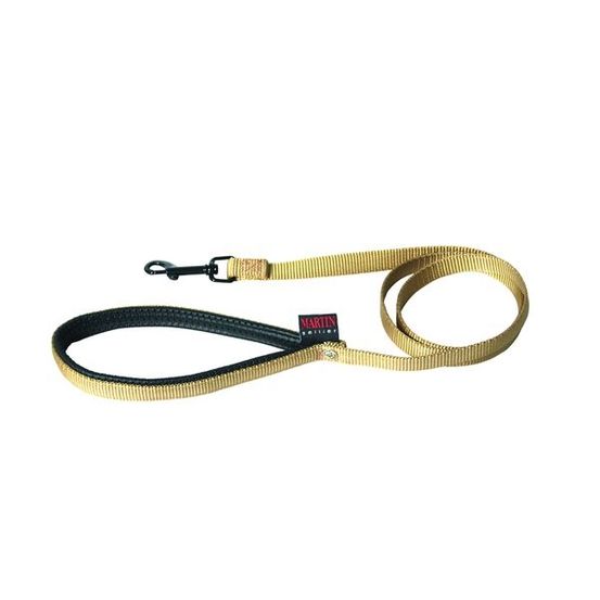 Laisse simple épaisseur nylon uni largeur 2,5cm et long 120cm beige