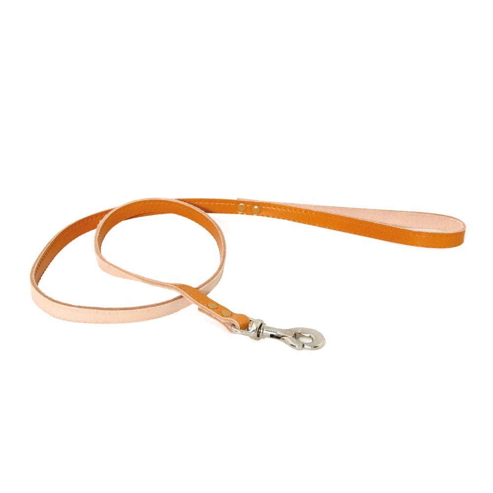 Laisse rivet largeur 1,4cm et longueur 100cm naturel