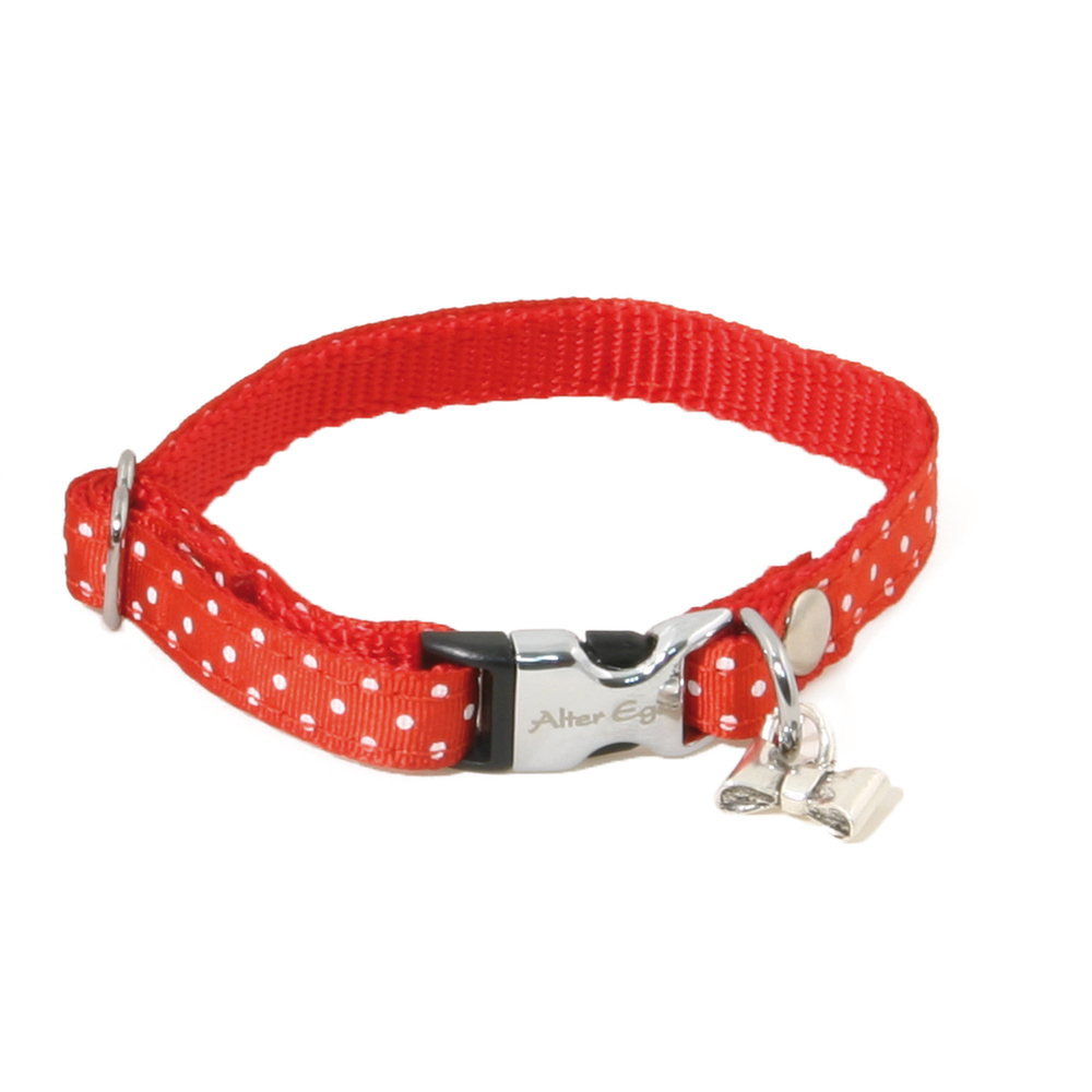 Collier motif Pois S largeur 1cm et longueur 27cm rouge
