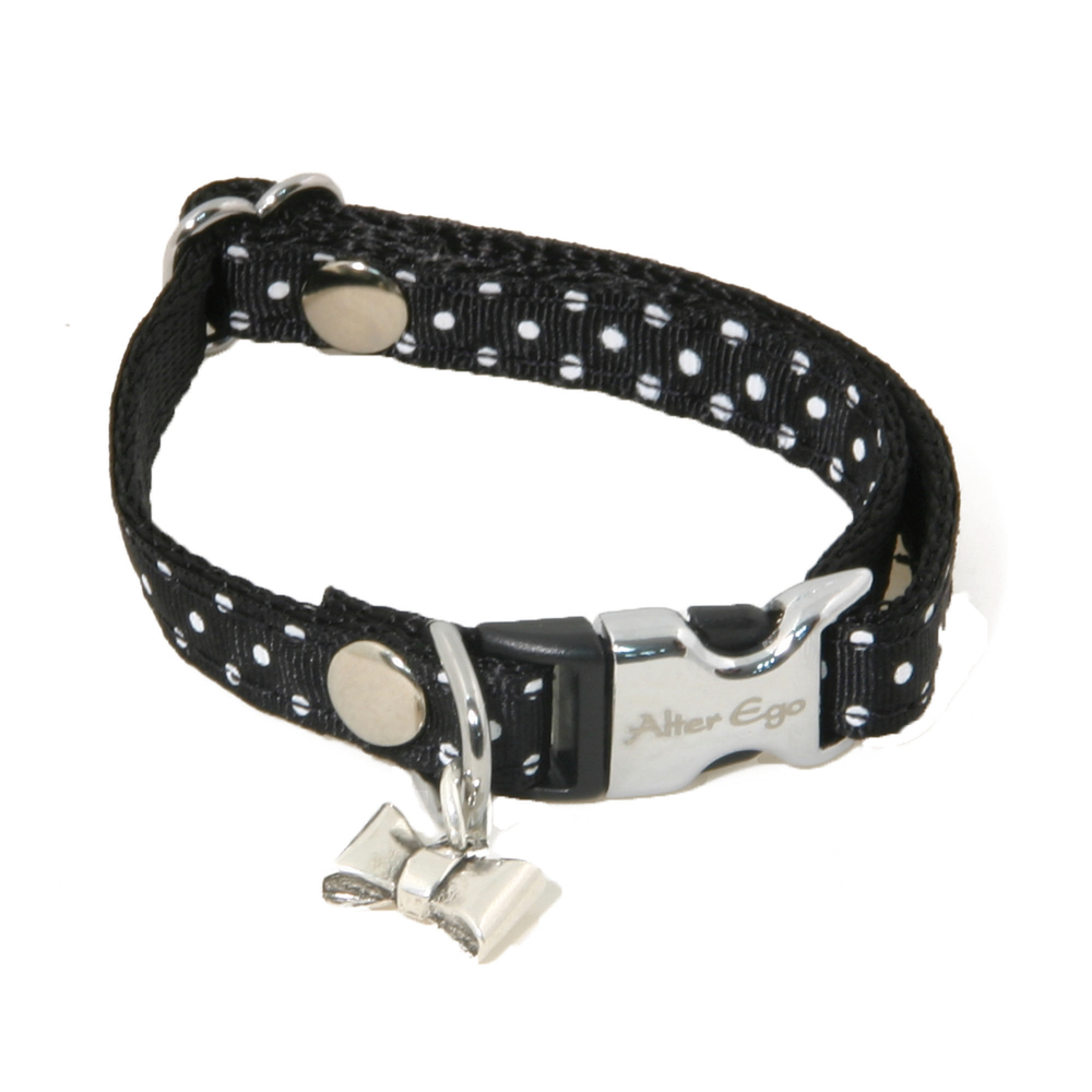 Collier motif Pois S largeur 1cm et longueur 27cm noir
