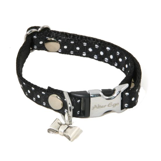 Collier motif Pois S largeur 1cm et longueur 27cm noir