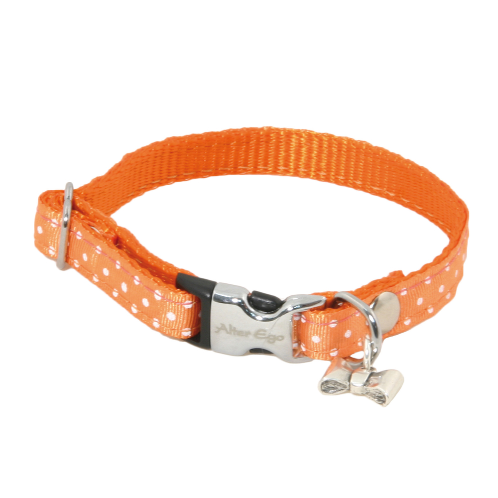 Collier motif Pois S largeur 1cm et longueur 27cm orange