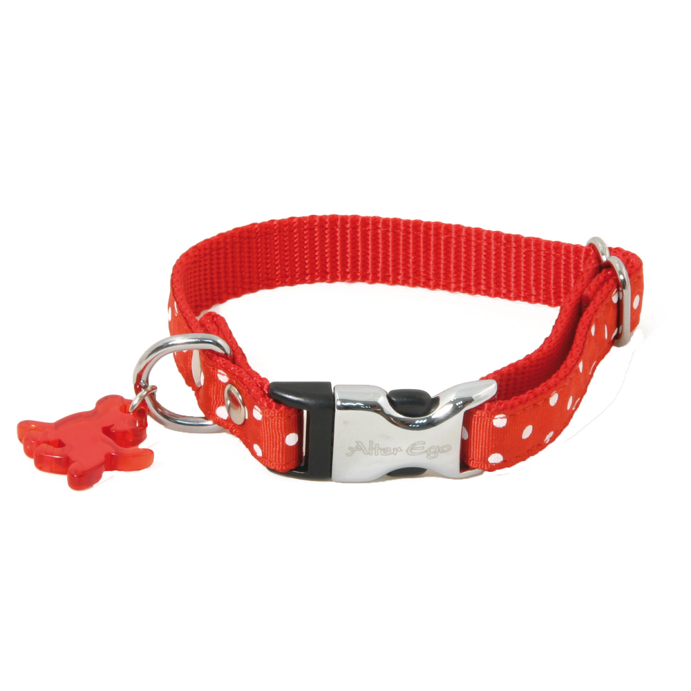 Collier motif Pois S largeur 1,5cm et longueur 33cm rouge