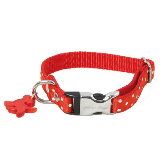 Collier motif Pois S largeur 1,5cm et longueur 33cm rouge