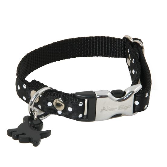 Collier motif Pois S largeur 1,5cm et longueur 33cm noir