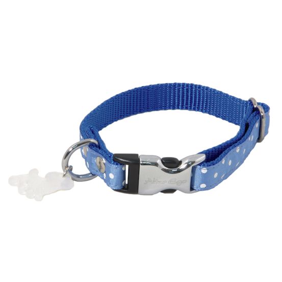 Collier motif Pois S largeur 1,5cm et longueur 33cm bleu