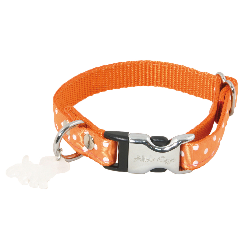 Collier motif Pois S largeur 1,5cm et longueur 33cm orange