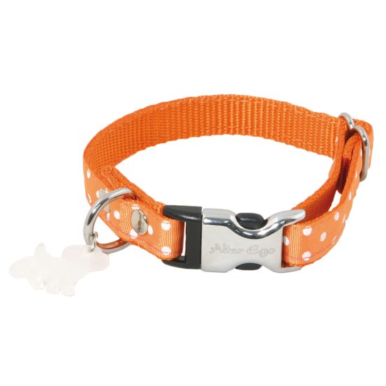 Collier motif Pois S largeur 1,5cm et longueur 33cm orange
