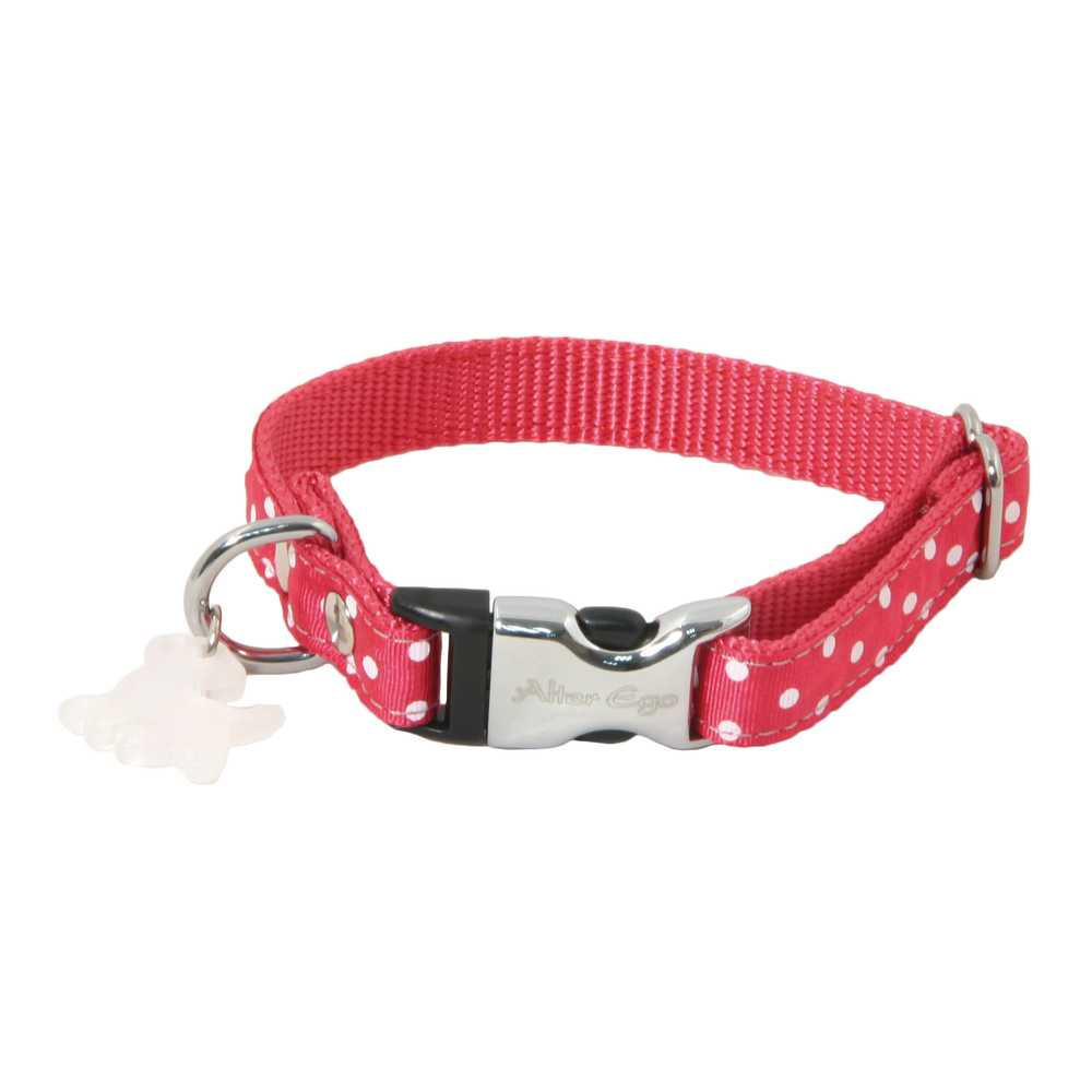 Collier motif Pois S largeur 1,5cm et longueur 33cm rose