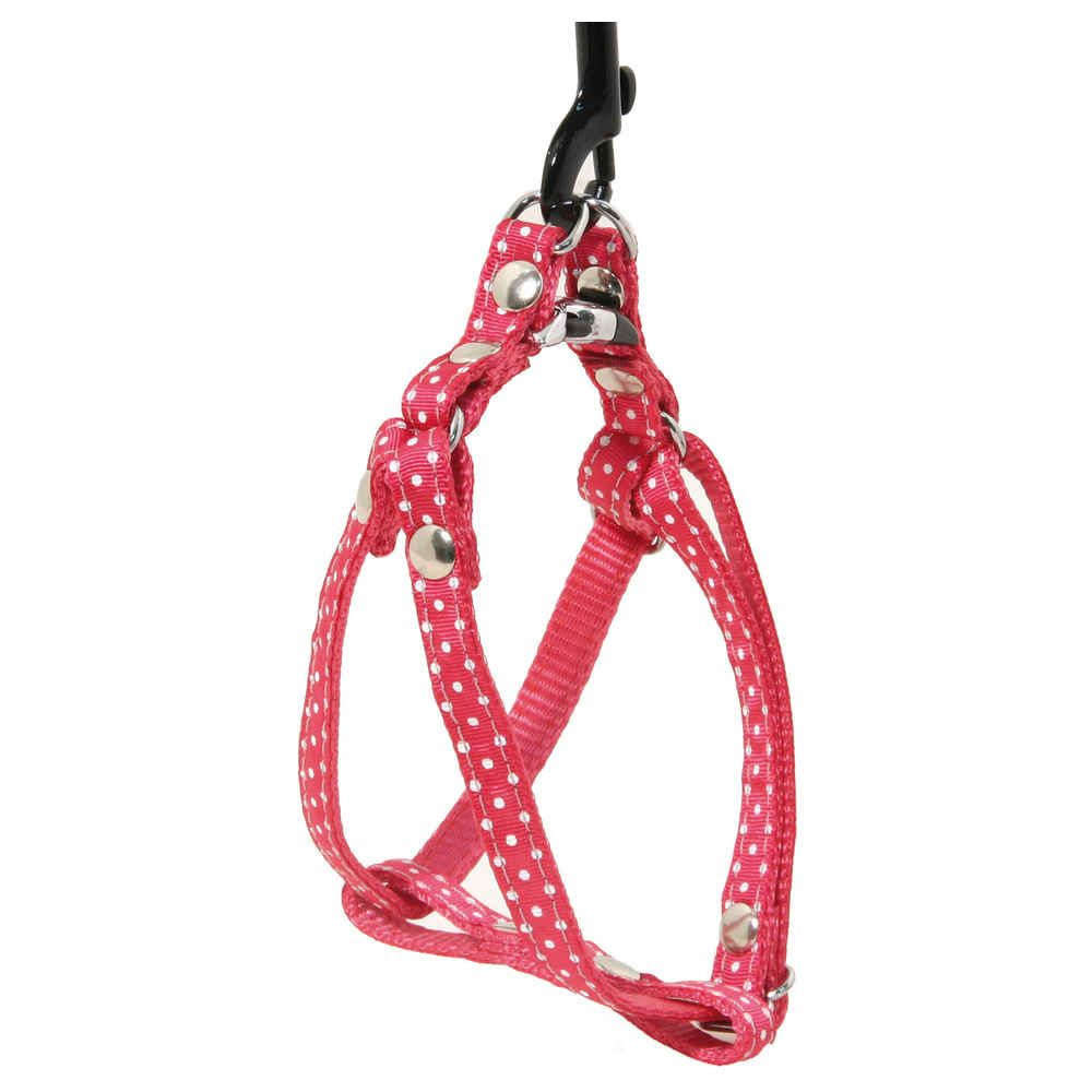 Harnais chien/chat Ã  pois : rose, 30/40cm