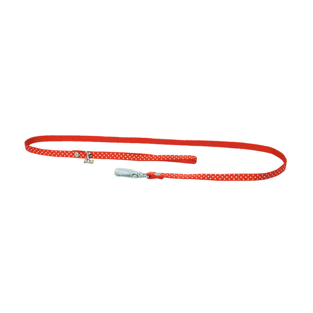 Laisse nylon Pois rouge largeur de 1 cm et longueur de 100 cm
