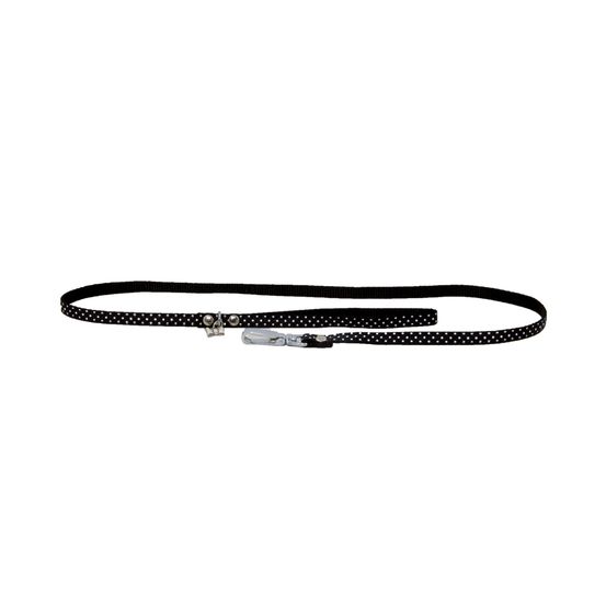 Laisse nylon Pois noir largeur de 1 cm et longueur de 100 cm
