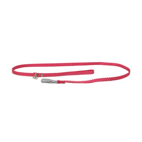 Laisse nylon Pois rose largeur de 1 cm et longueur de 100 cm