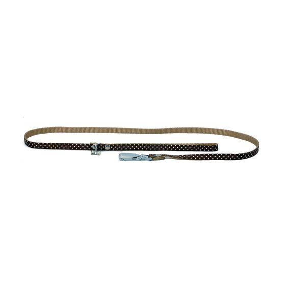 Laisse nylon Pois marron largeur de 1 cm et longueur de 100 cm