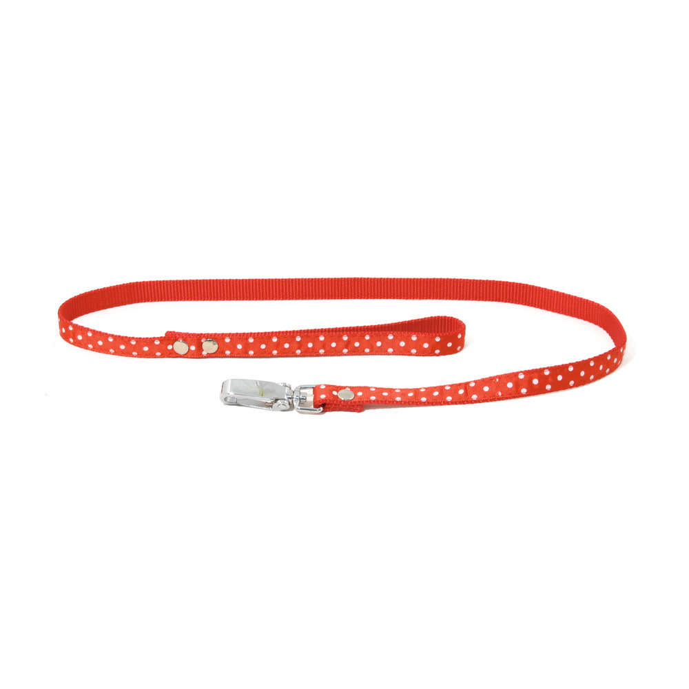 Laisse nylon Pois rouge largeur de 1,5 cm et longueur de 100 cm