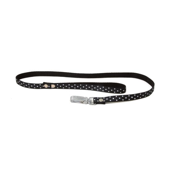Laisse nylon Pois noir largeur de 1,5 cm et longueur de 100 cm