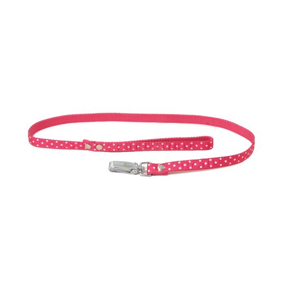 Laisse nylon Pois rose largeur de 1,5 cm et longueur de 100 cm