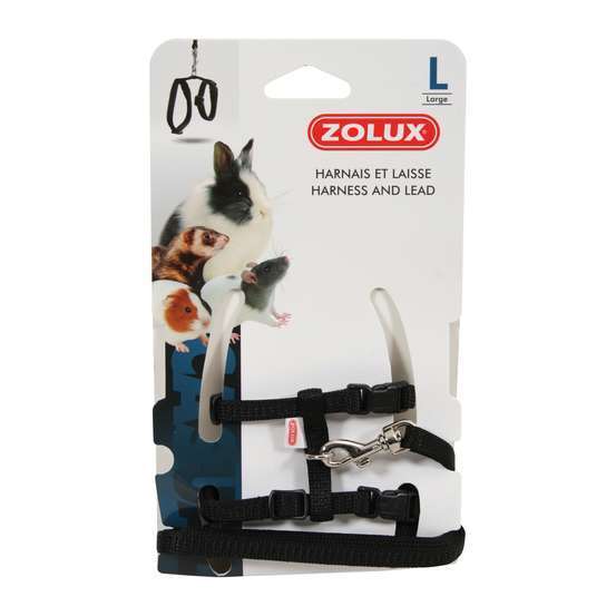 Harnais et Laisse Nacs L : Tour de cou 13-19 cm Noir