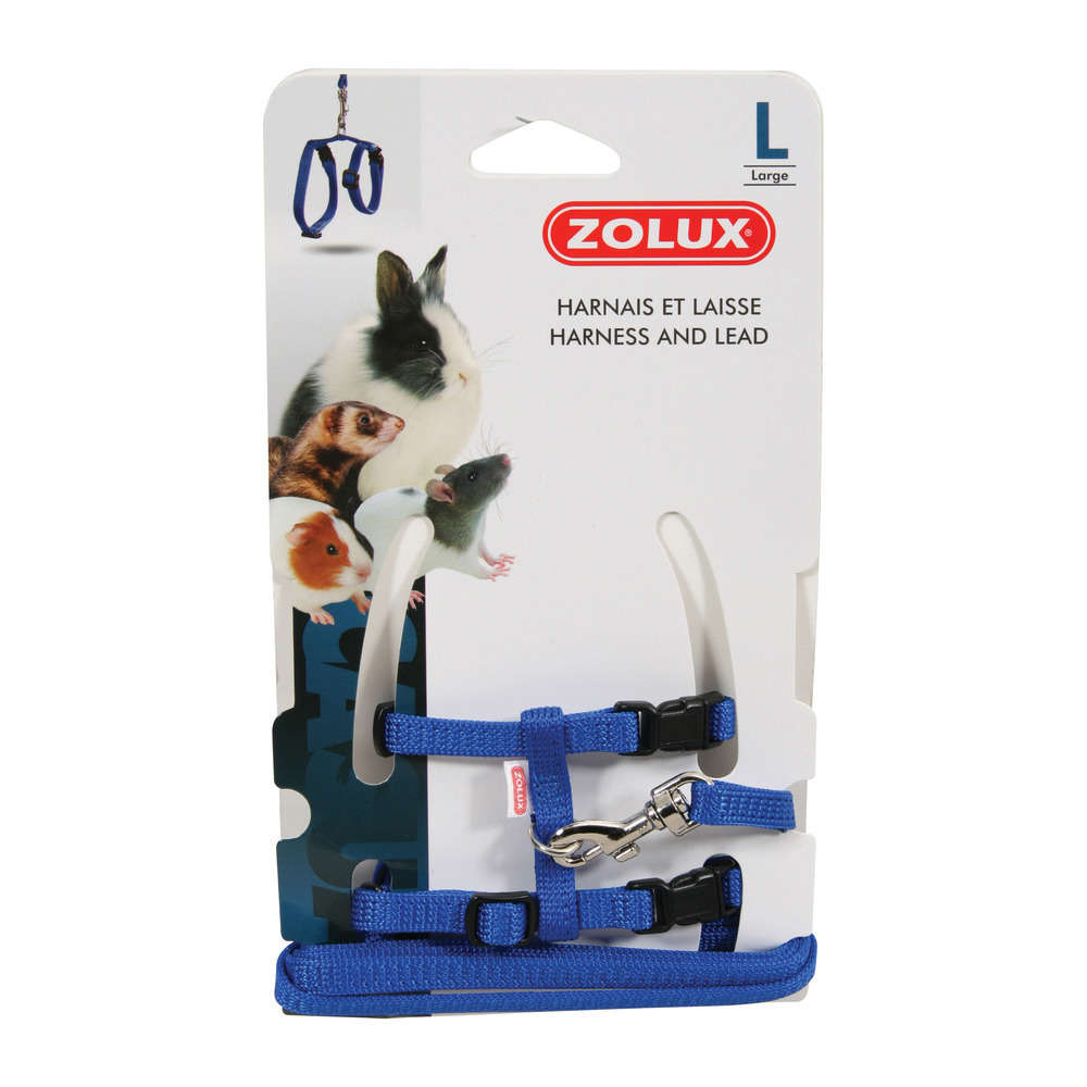 Harnais et Laisse Nacs L : Tour de cou 13-19 cm Bleu