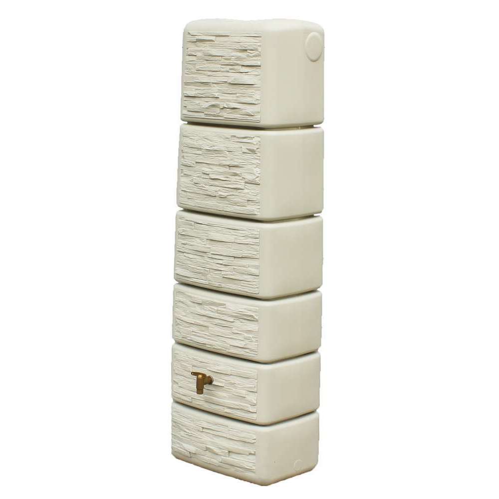 Récupérateur d'eau "Cuve Slim StoneDecor" Sable: L37xl58xH182cm - 300L
