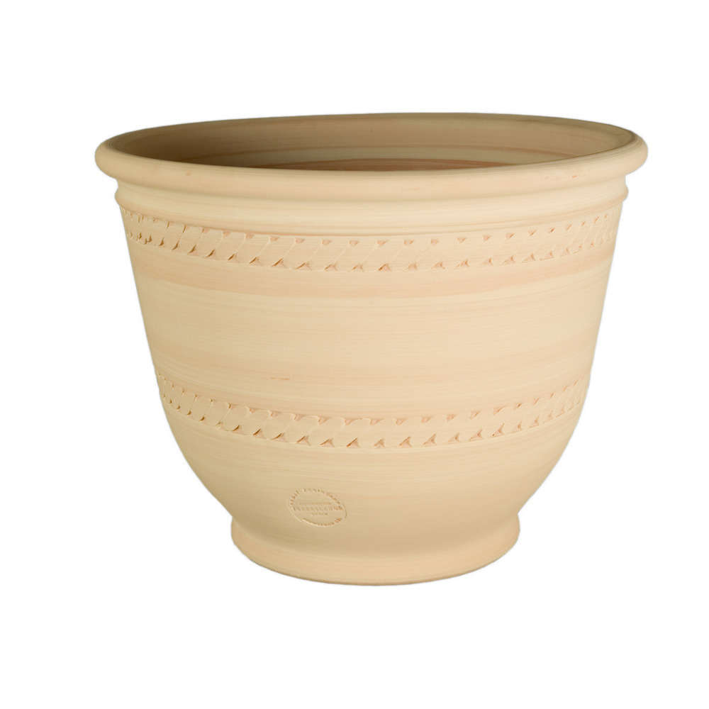 Pot Campana frise en terre cuite claire Ø 40 x H. 35 cm