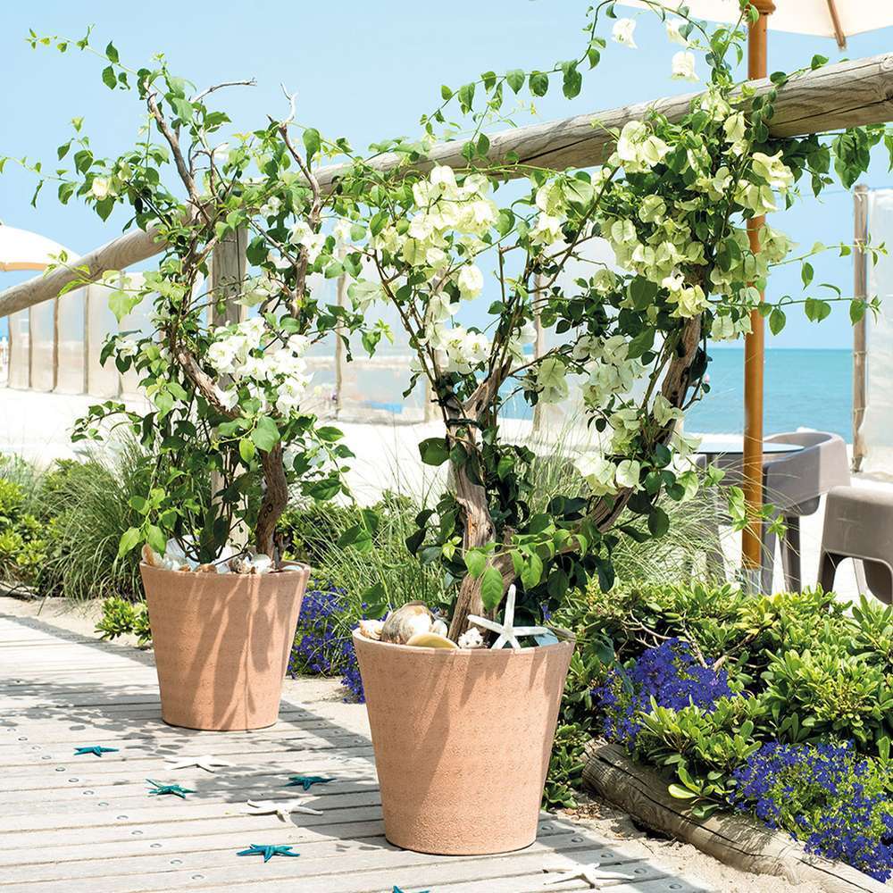 Vase Conico Primitivo White en terre cuite Ø 49 x 45,8cm Deroma