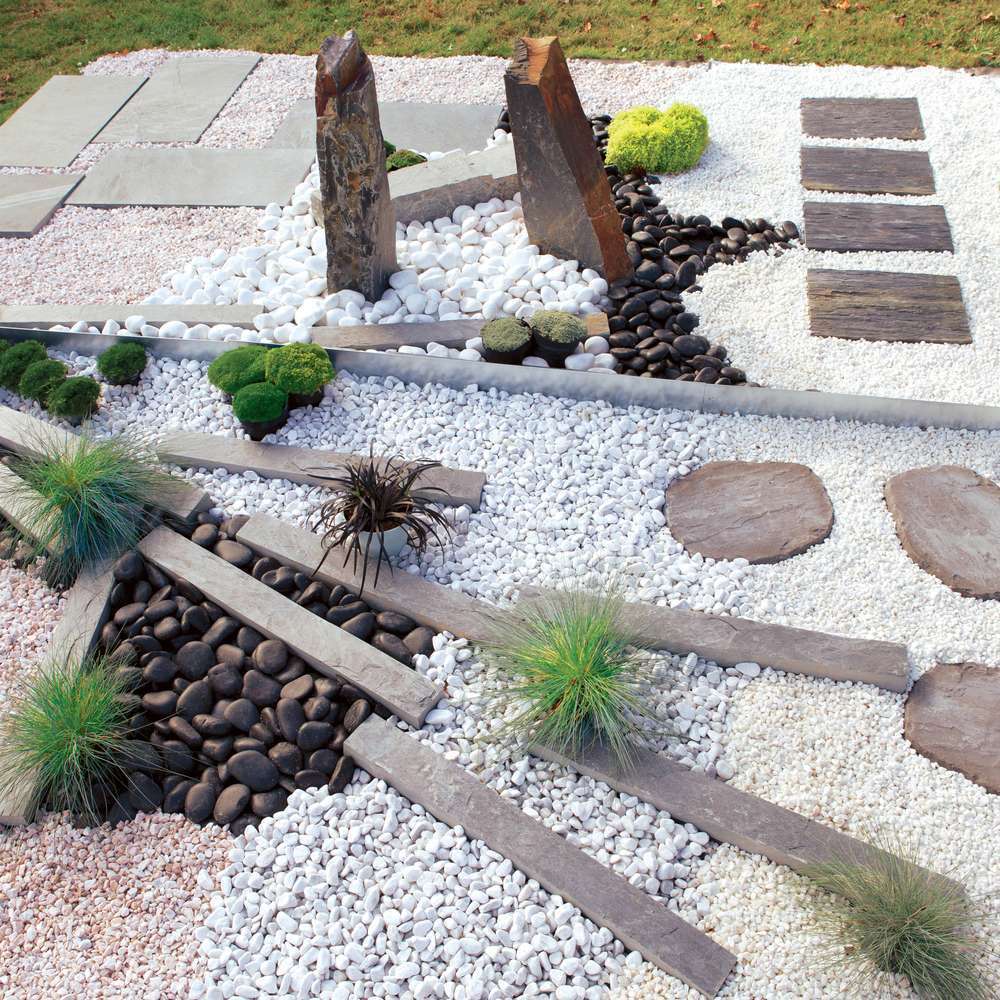 Pas japonais (bouts sciés) en ardoise L.40x30cm