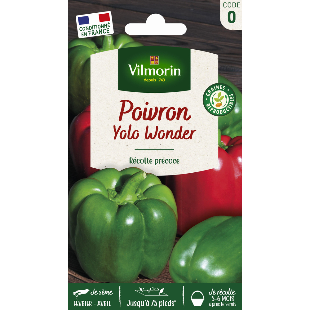 Graines de poivron Yolo Wonder en sachet