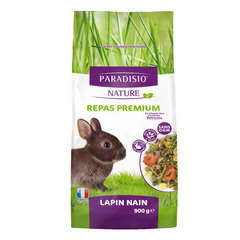 Repas premium Paradisio nature pour lapin nain adulte : 900 gr