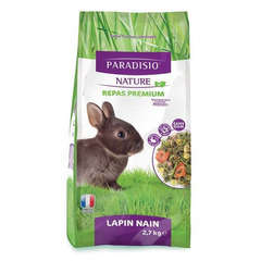 Repas premium Paradisio nature pour lapin nain adulte : 2,7 kg