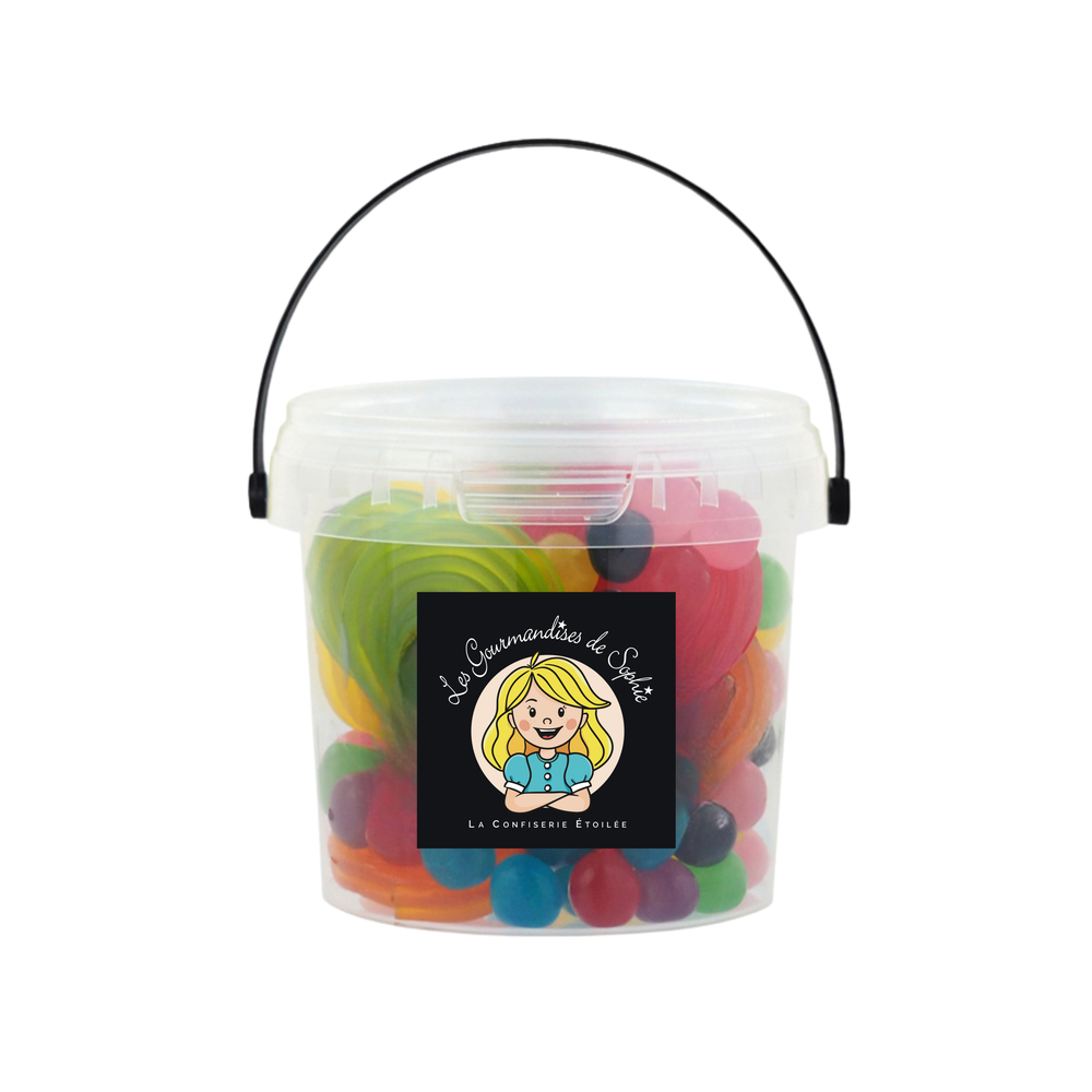 Mélange boules au fruits et rouleaux de fruits - Petit seau 215g