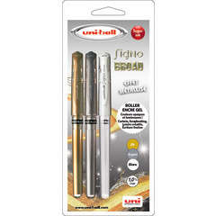 Stylo roller - Blanc - Signo Broad grip - Pointe large - Uni-ball
