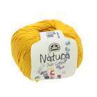 Pelote Natura en fil de coton jaune pour aiguilles et crochet - 50 g
