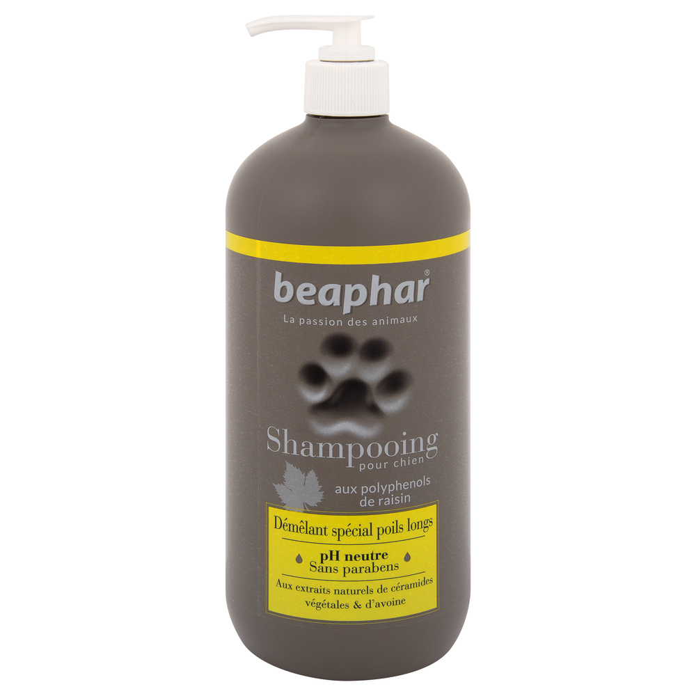 Shampooing démêlant spécial poils longs pour chien : 750 ml