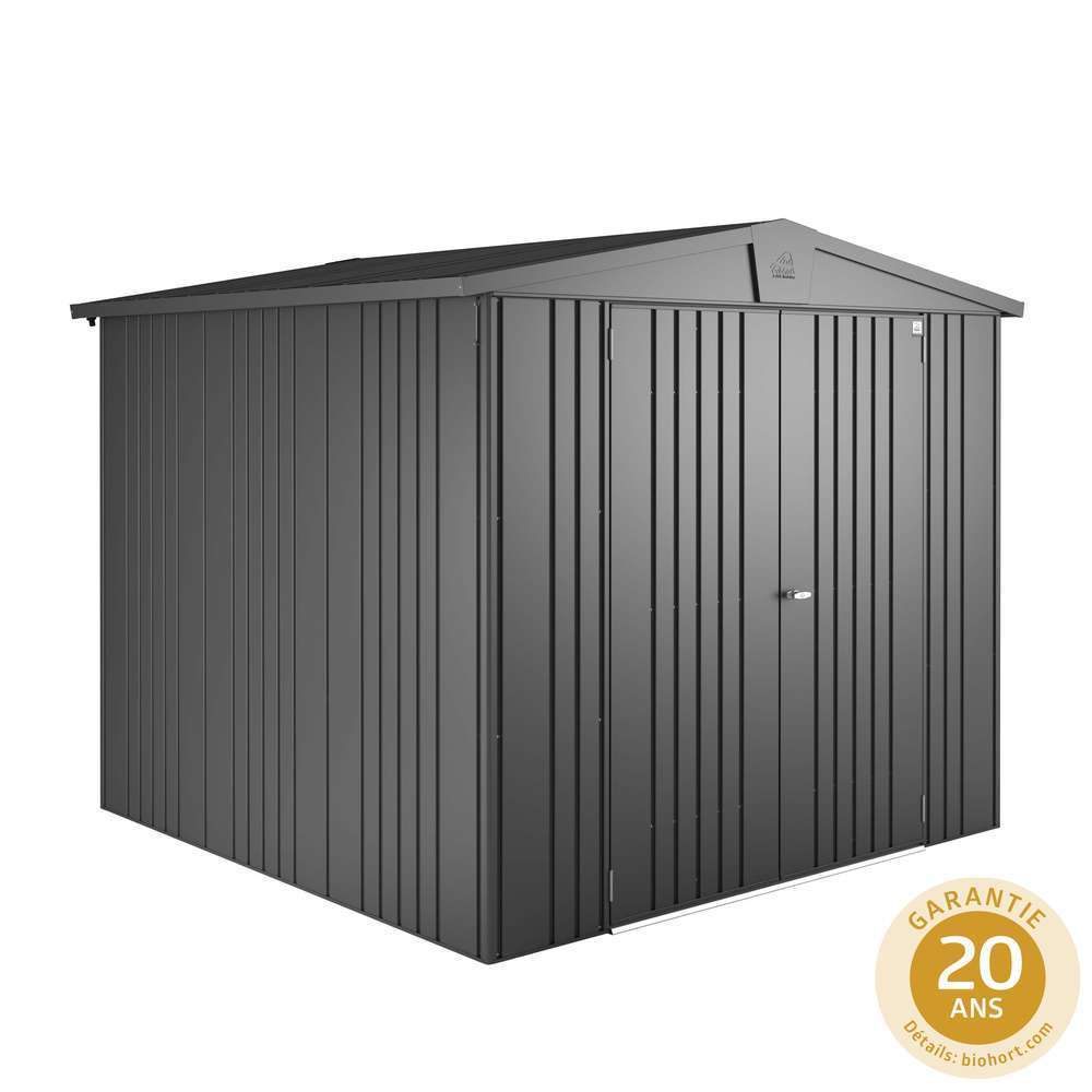 Abri de jardin en métal 2 portes Europa gris - 4,93 m²