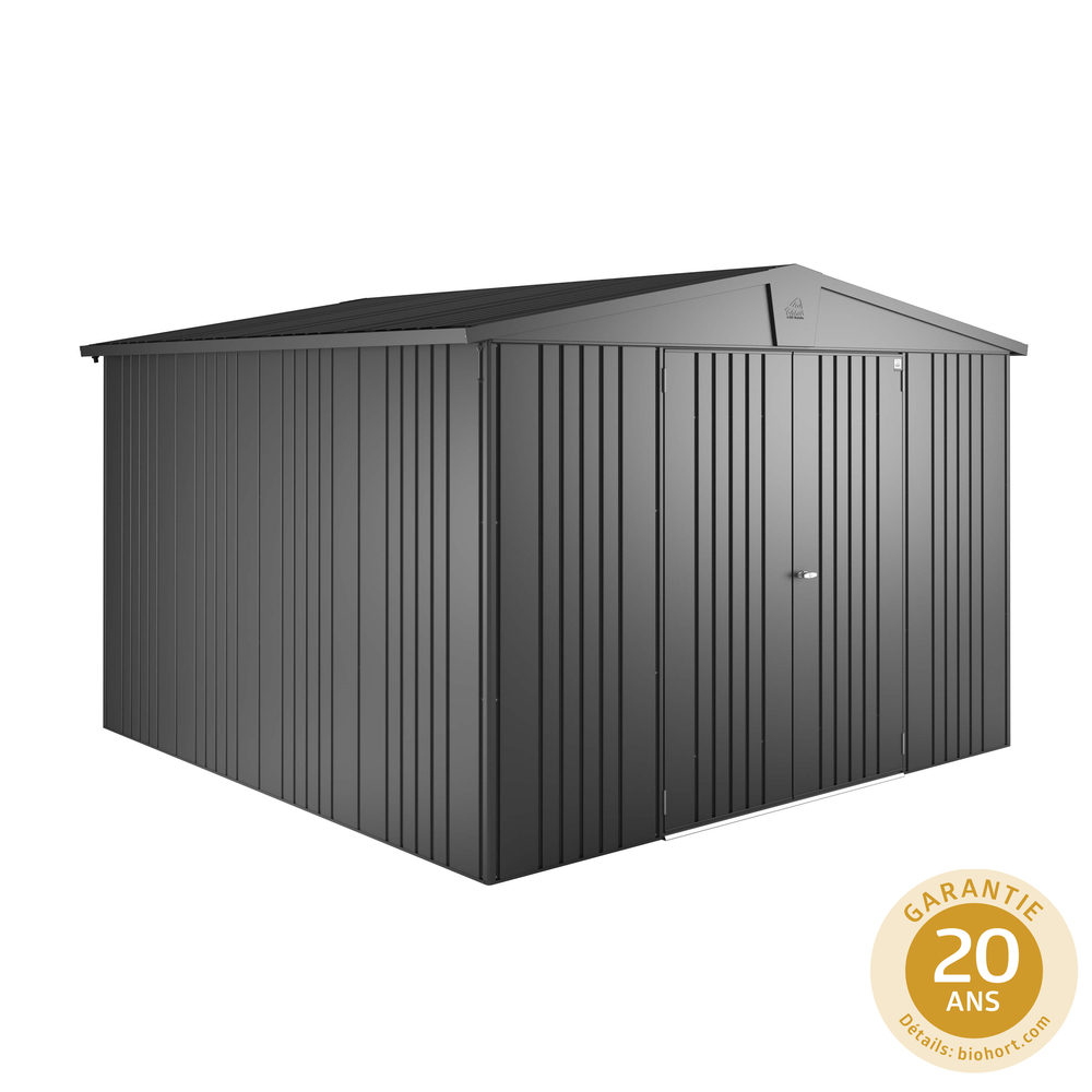 Abri de jardin en métal 2 portes Europa gris - 8,64 m²