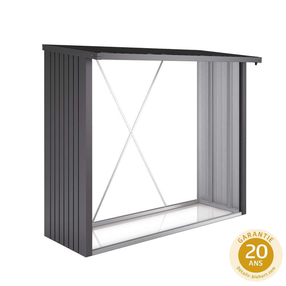 Abri-bÃ»ches WoodStock : gris, 157x102x199cm