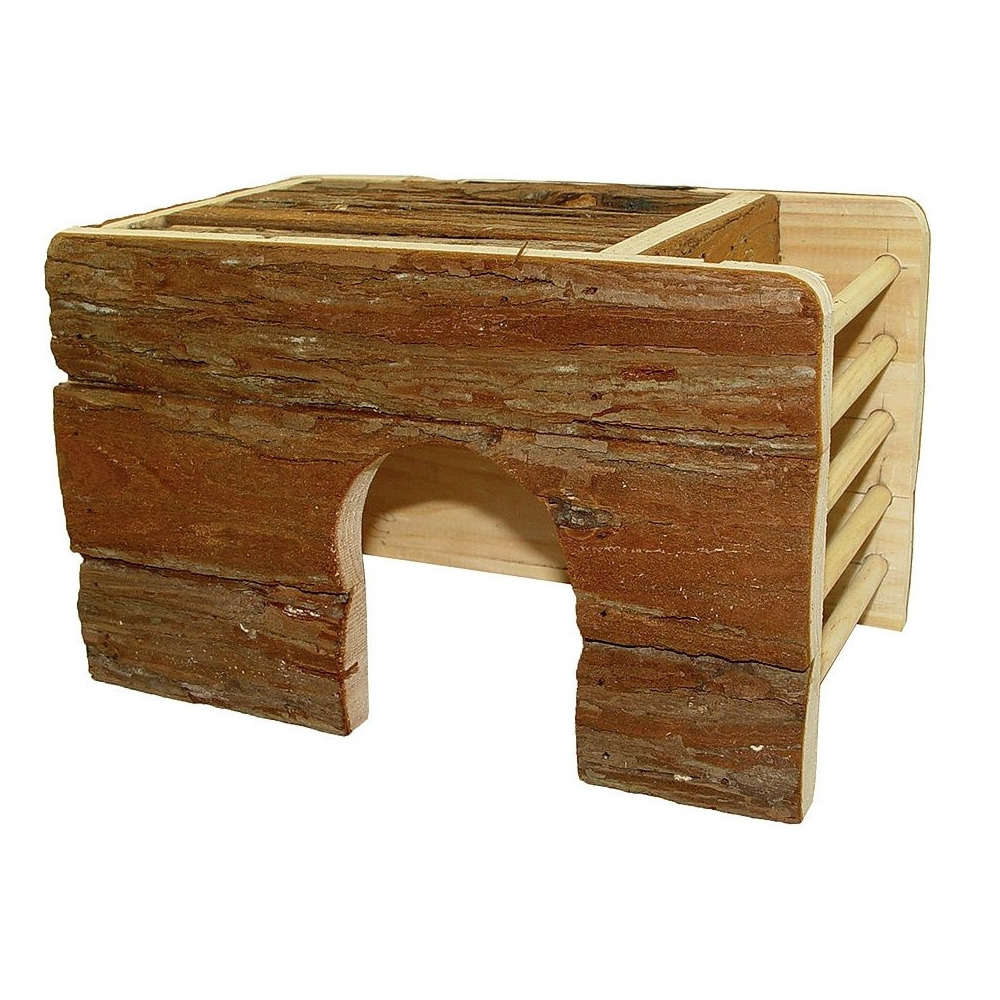 Maison bois avec ratelier pour cochon d'inde,gerbille : L30xl21xh18 cm