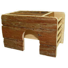 Maison bois avec ratelier pour cochon d'inde,gerbille : L30xl21xh18 cm