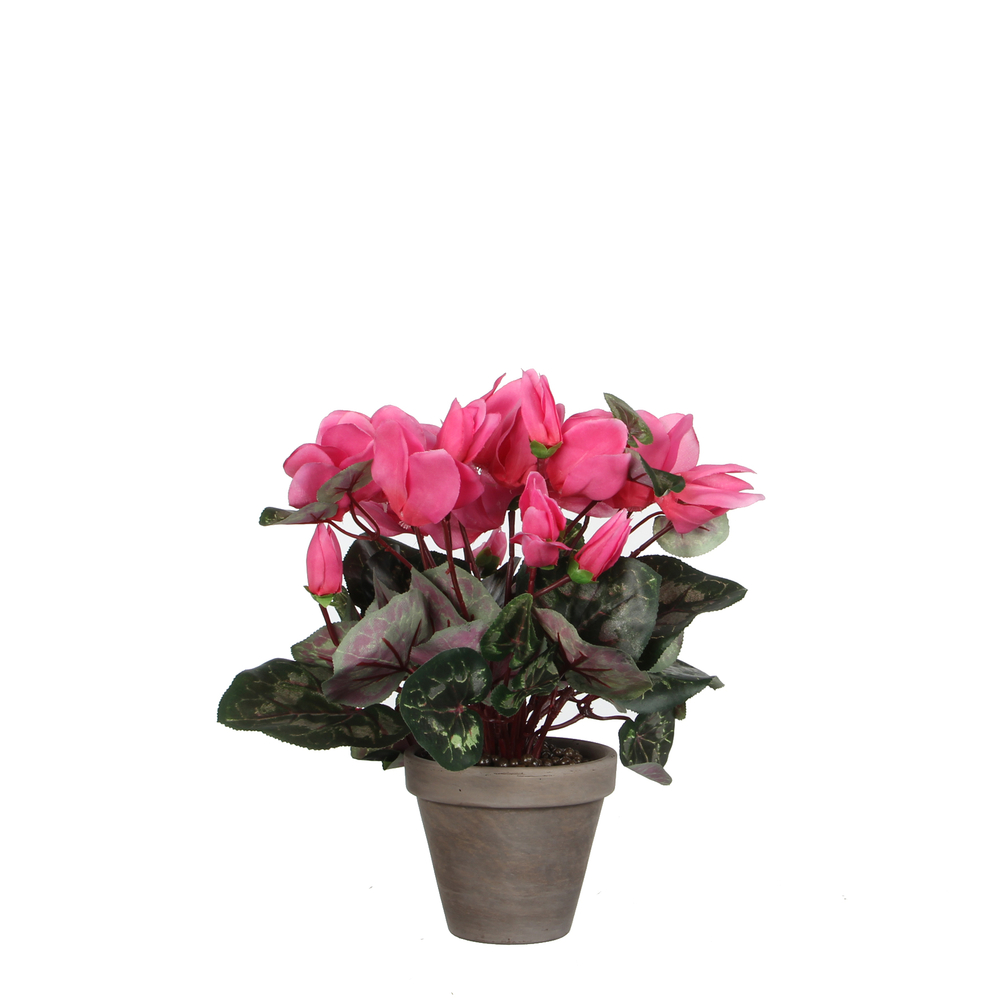 Cyclamen artificiel rose clair Ø 30 x H. 30 cm, en pot Ø 11,5 cm