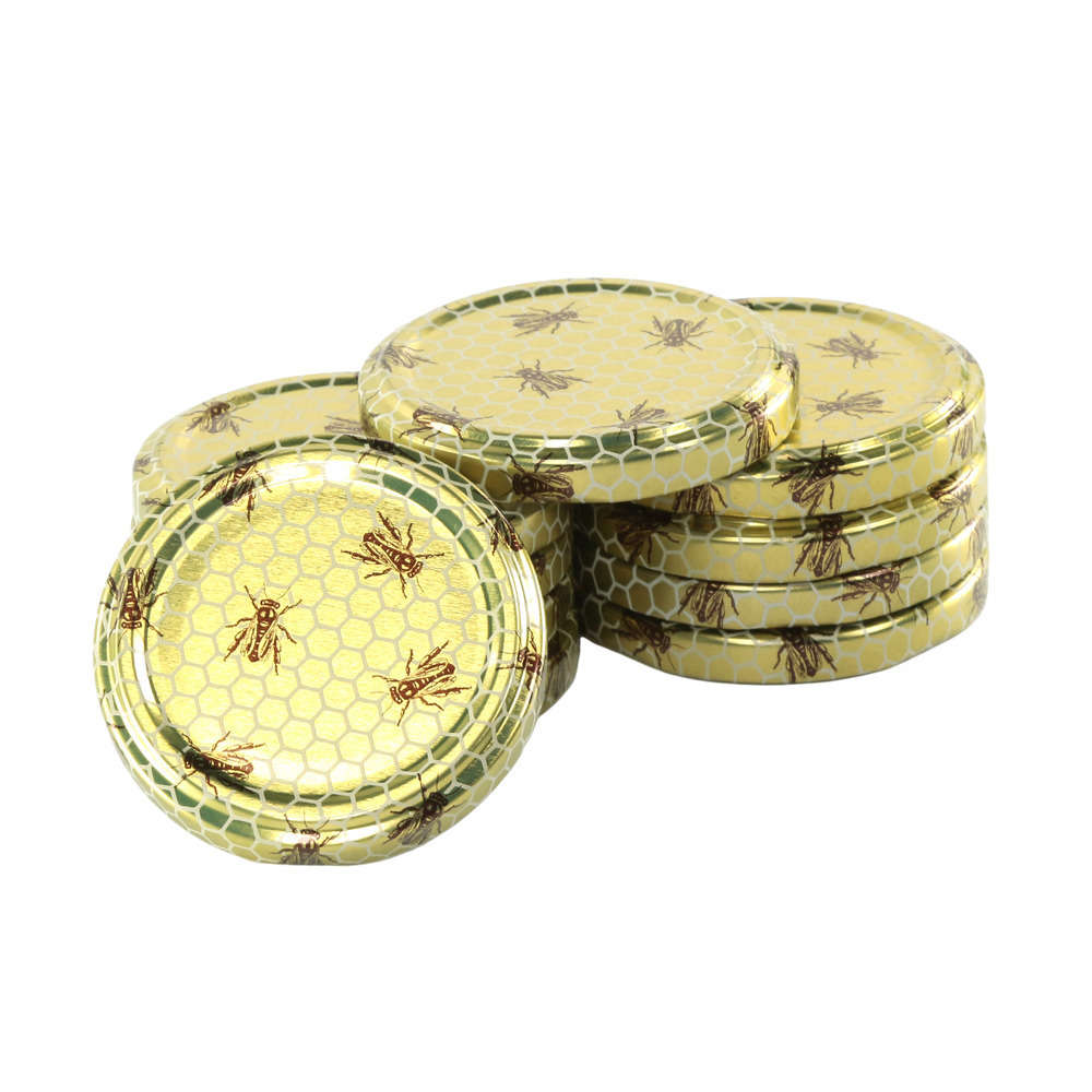 Capsule dorée Twist Off 63 pour pot de miel : 10 capsules standards