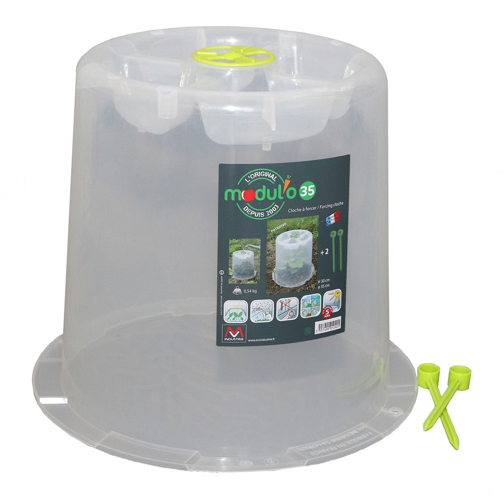 Mini serre ronde à forcer, avec 2 piquets d'ancrage