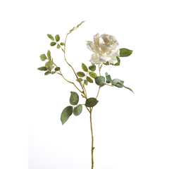 Tige artificielle, en polyéthylène: Dianna Rose, crème 75cm