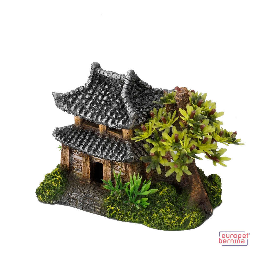 Décoration d'aquarium, Maison Asiatique : L20xl17xH12 cm
