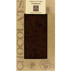 Tablette chocolat noir, framboise 100g