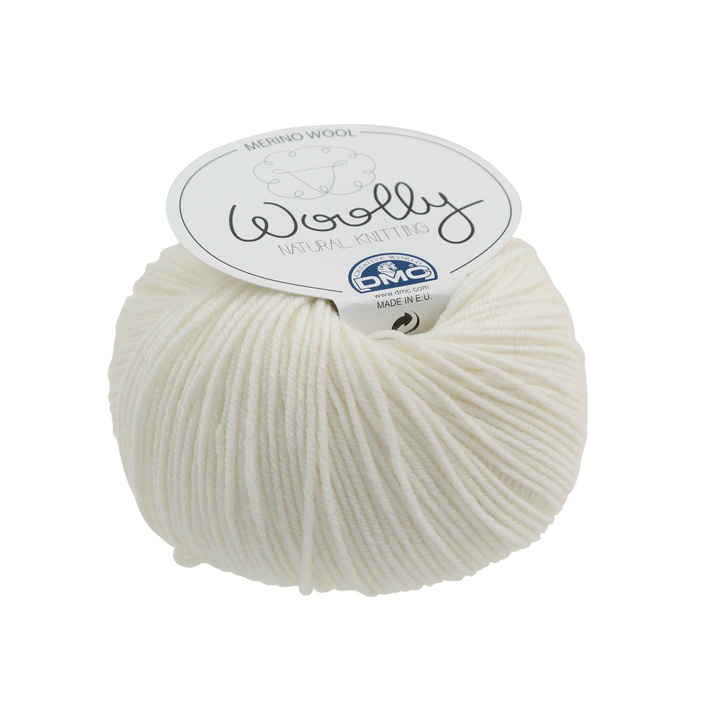 Laine Woolly 100% Merinos : blanc 50g
