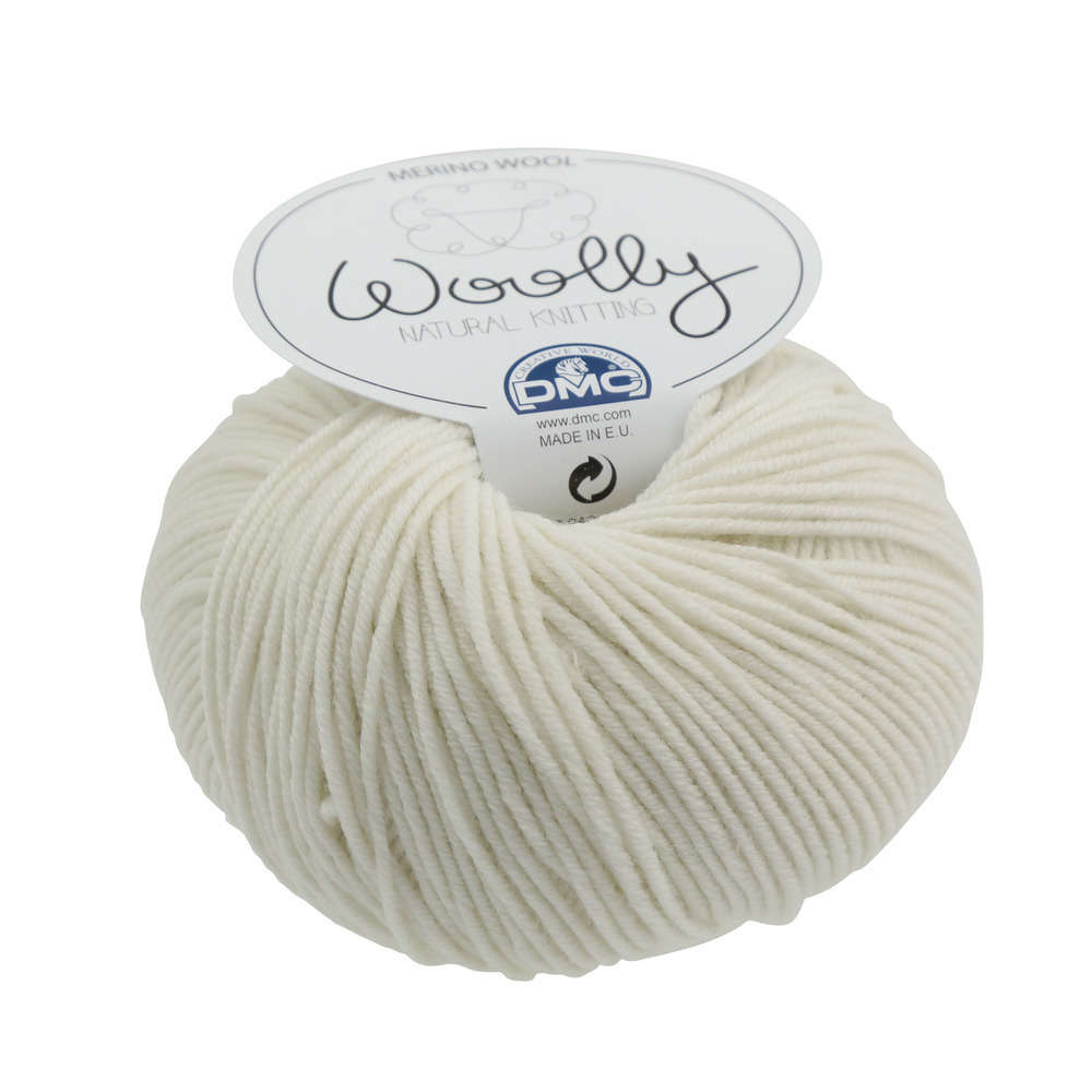 Laine Woolly 100% Merinos : crème 50g