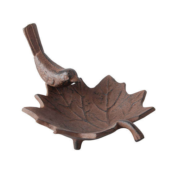 Bain à oiseaux 'feuille', en fonte L. 20,3 cm