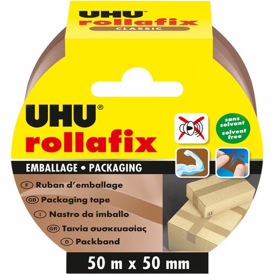 Ruban d'emballage, coloris brun L. 50 m x l. 5 cm
